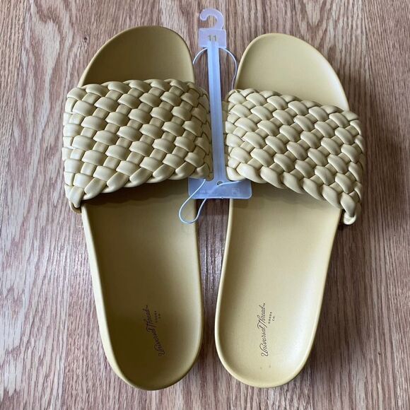 Universal Thread Polly Woven Slide Sandals Yellow 11 - Picture 2 of 6